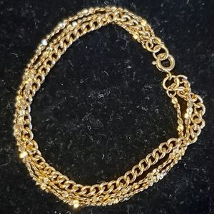 Vintage goldtone three strand bracelet